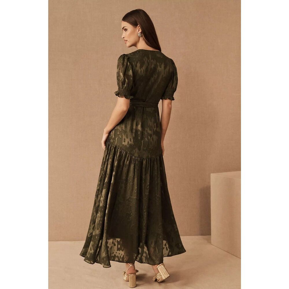 New Anthropologie Biscayne Ruffle Wrap Dress size L - Picture 2 of 10